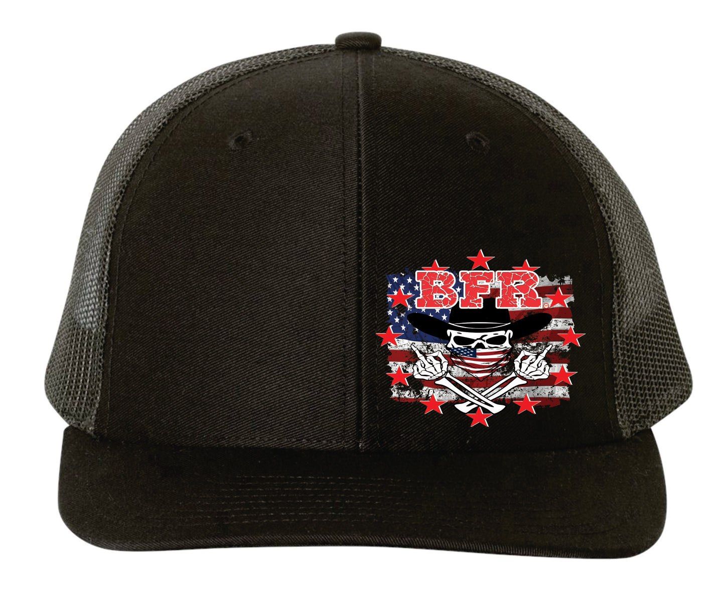 BFR Black Hat with Off Set Logo