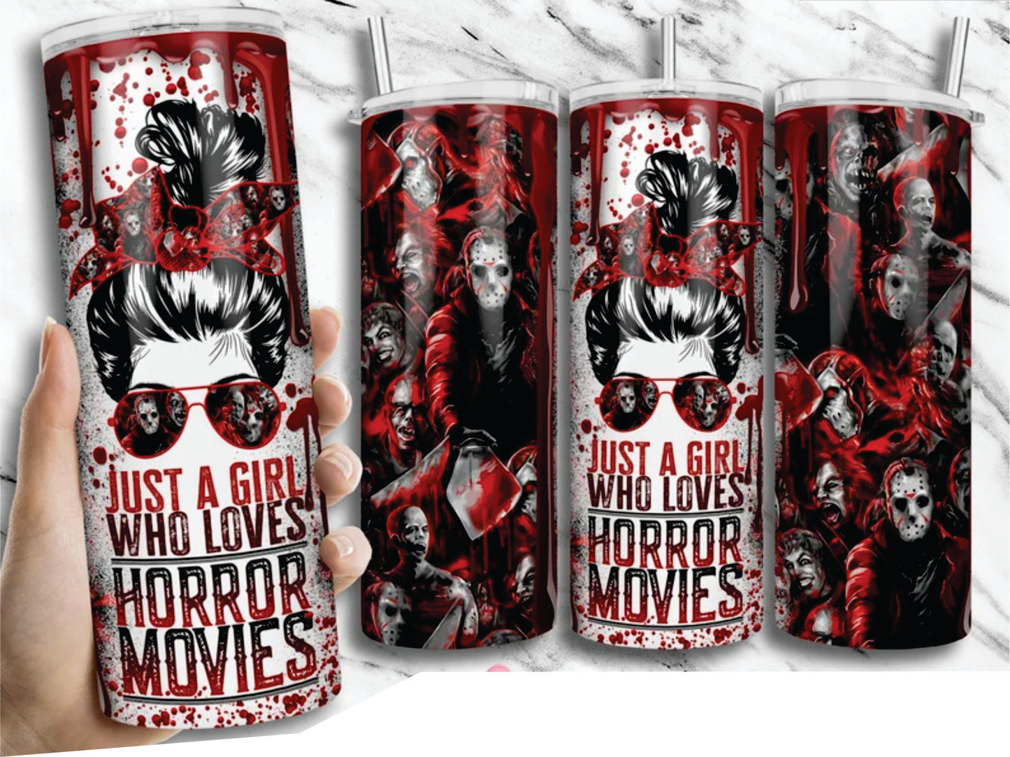 Just a Girl Who Loves Horror Movies Stainless Steel Insulated Tumbler