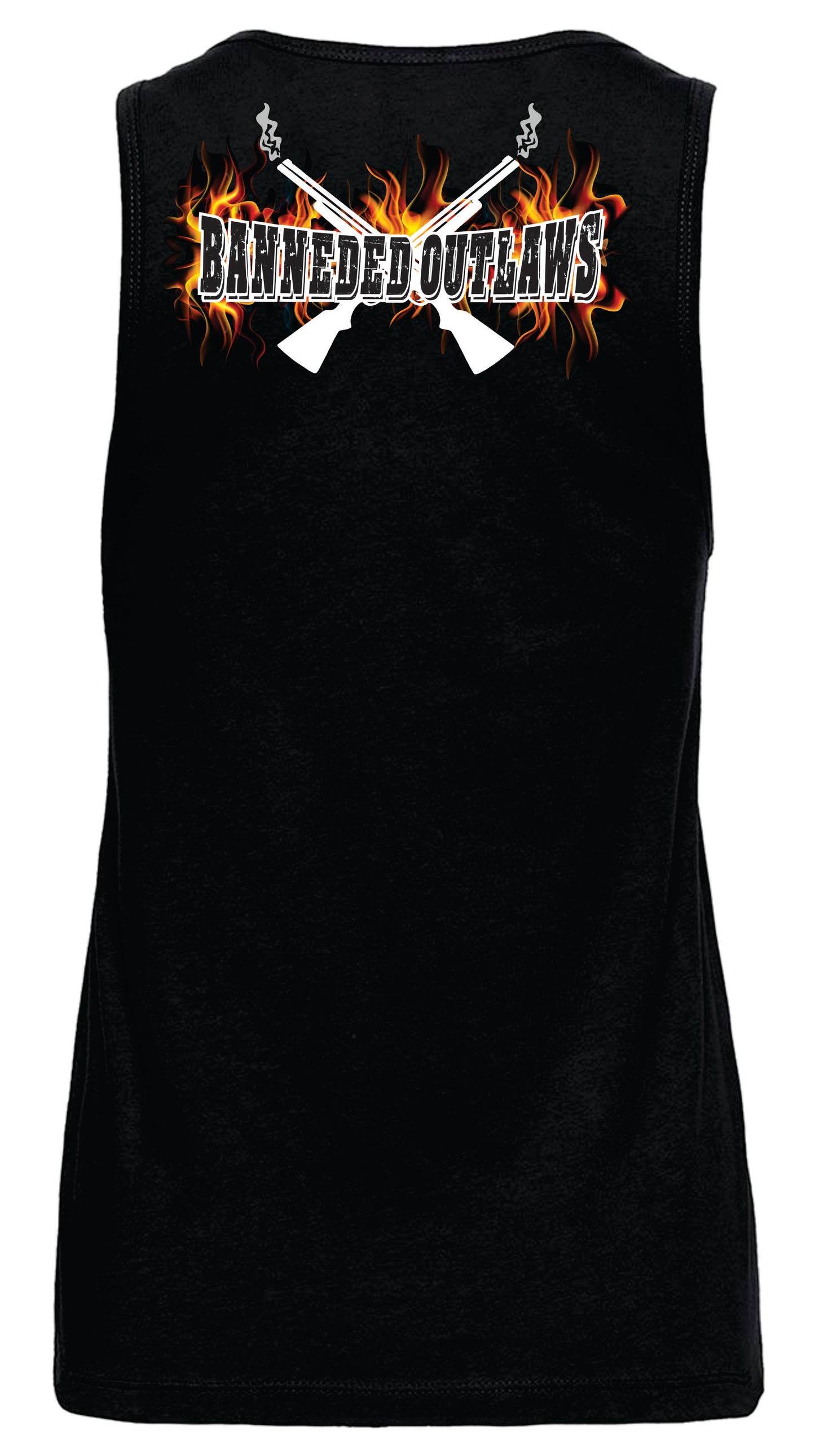 Banneded Outlaws Guns on Fire Ladies Tank Top