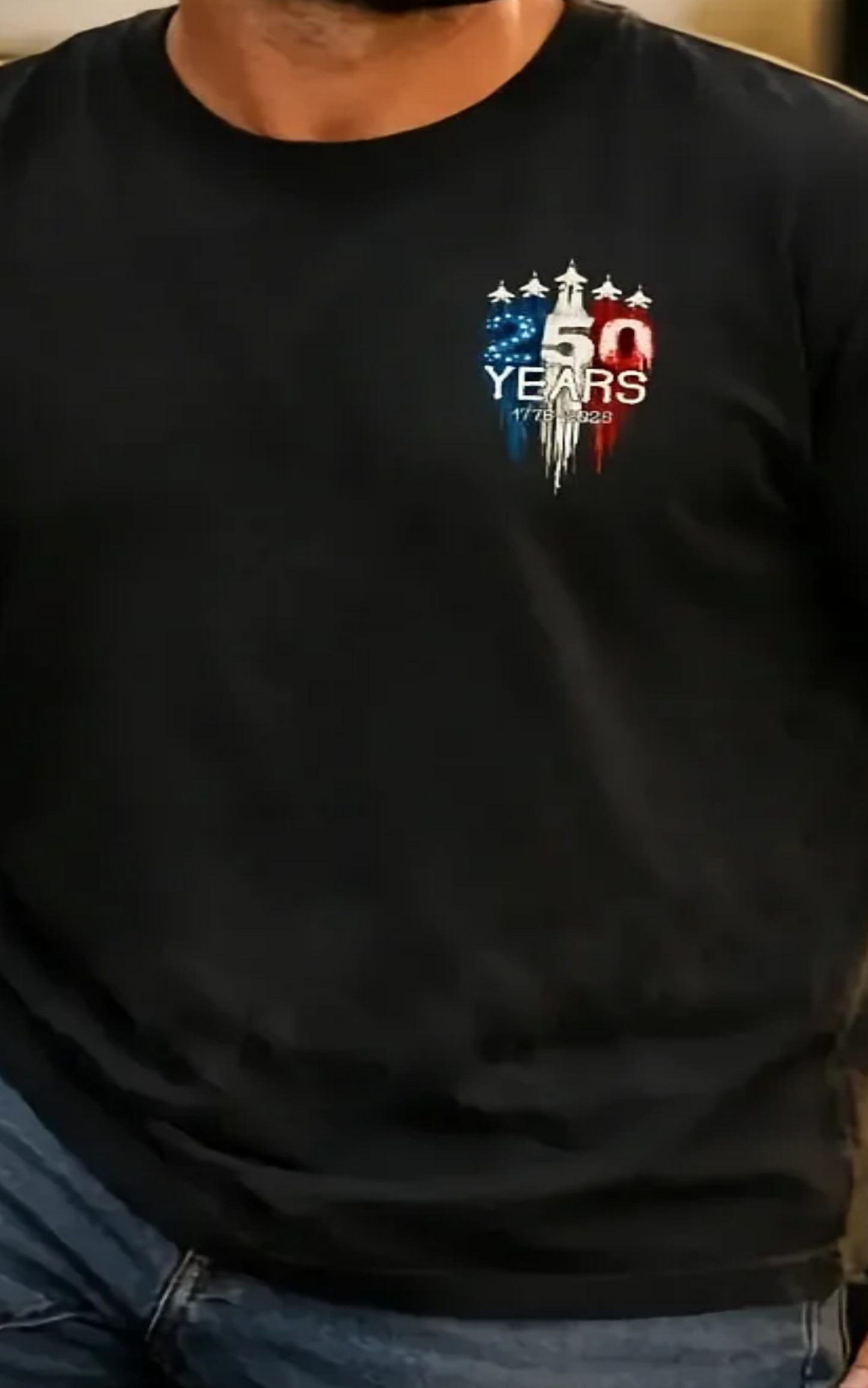 Black 250 America Anniversary Fighter Jet Shirt