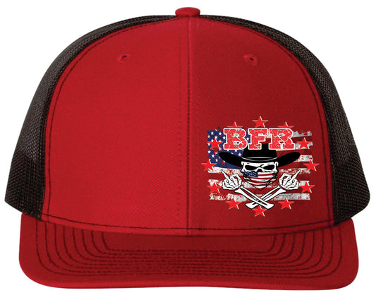 BFR Red and Black Hat with offset Logo