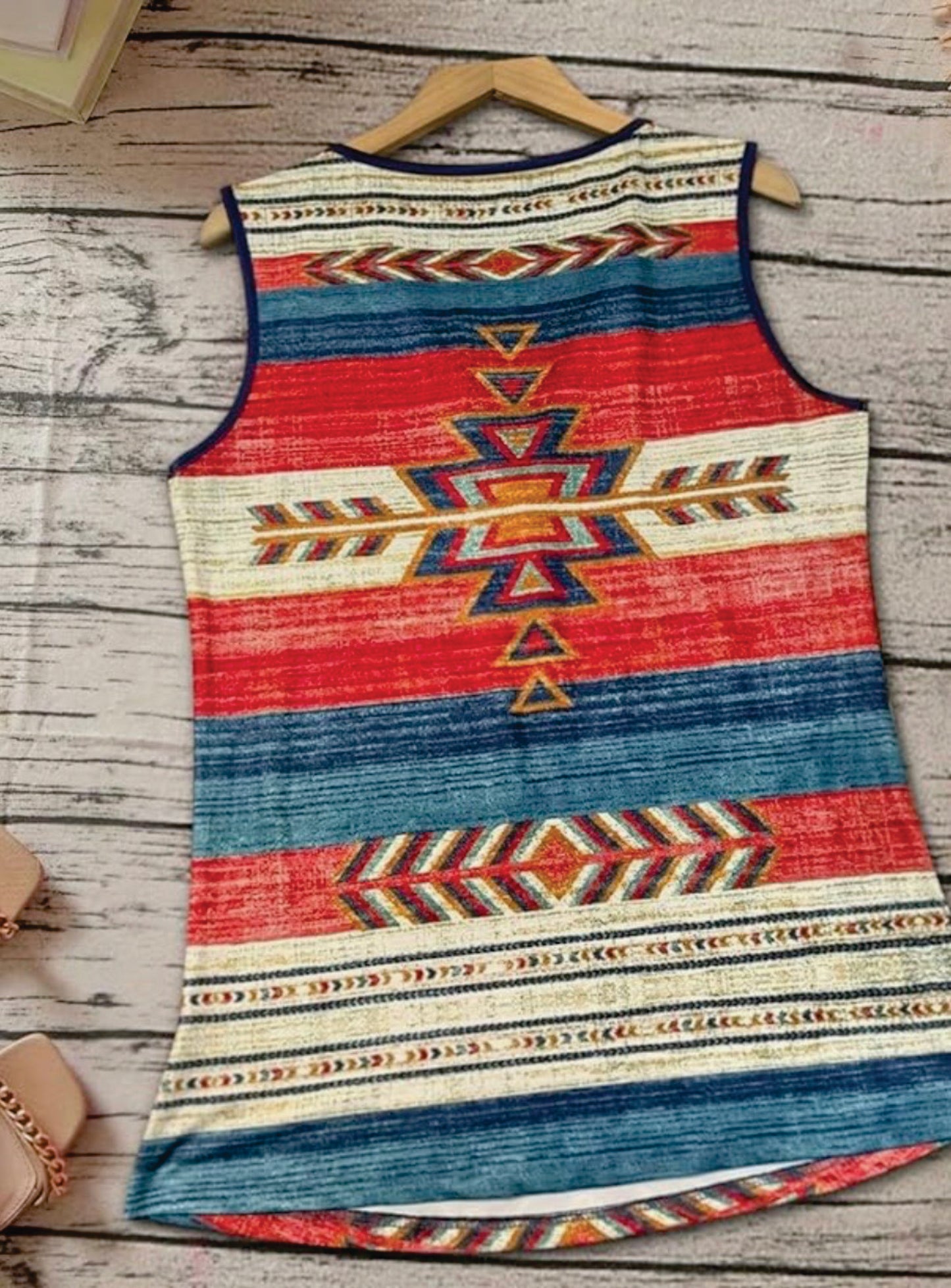 Southwestern Print V-Neck Tank