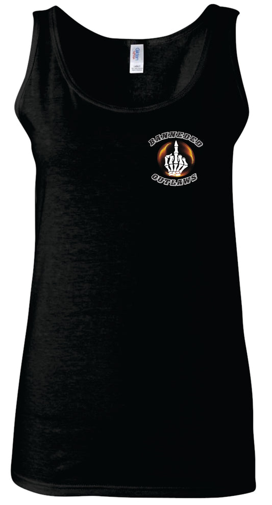 Banneded Outlaws Guns on Fire Ladies Tank Top