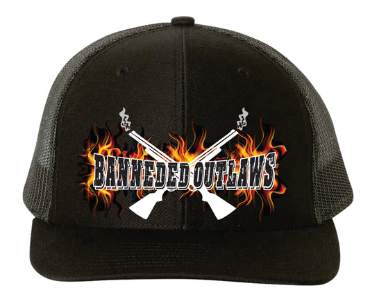Banneded Outlaws Guns on Fire Hat