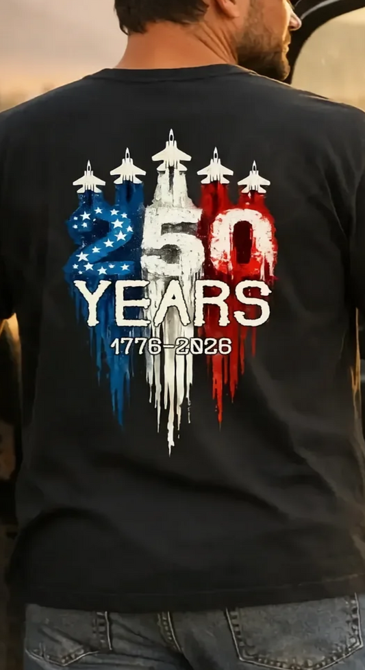 Black 250 America Anniversary Fighter Jet Shirt