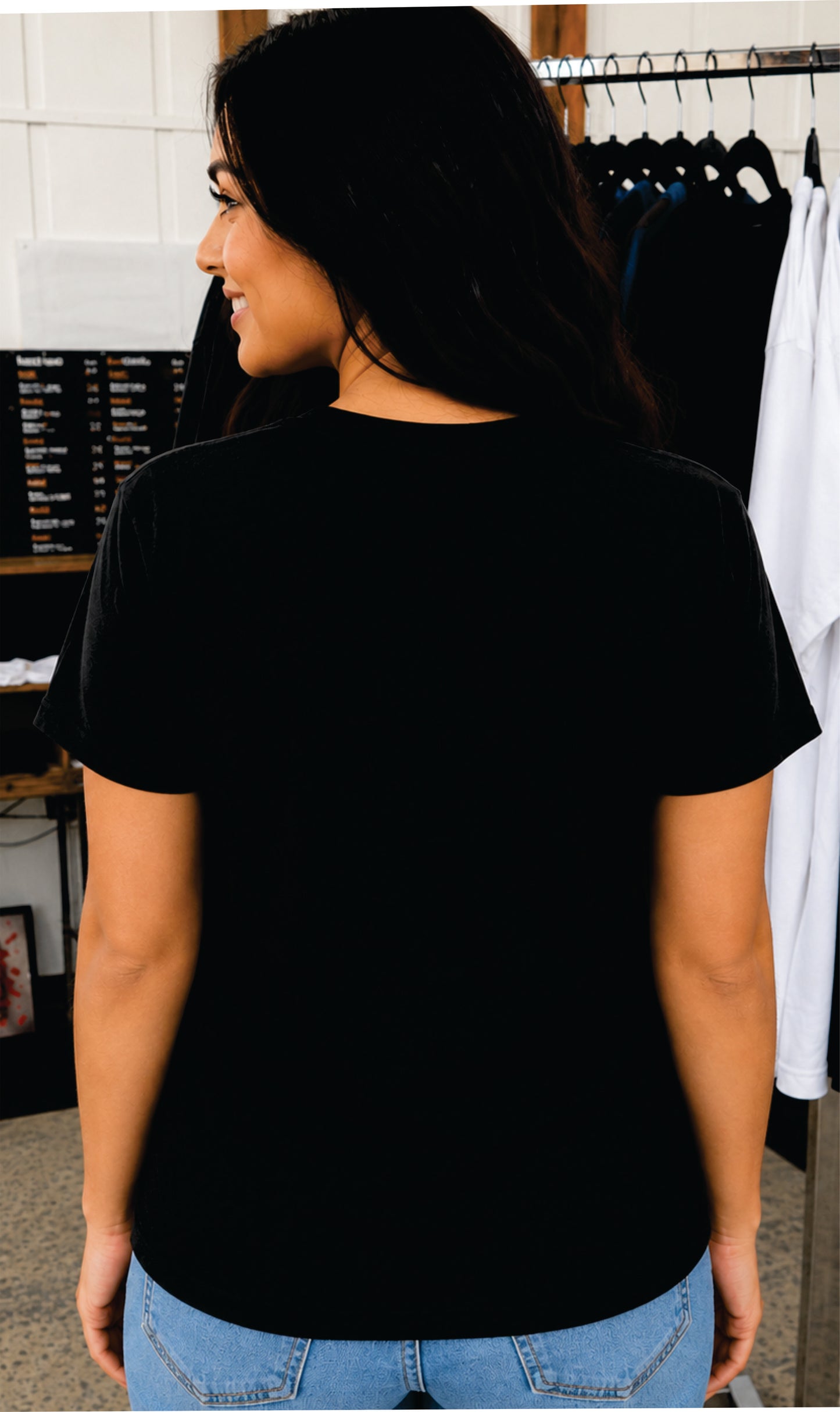Love, Blessed, Faith, Hope Ladies Black Shirt