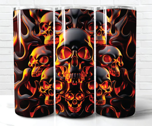 Fire Skulls Stainless Steel Insulated Tumbler