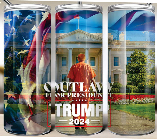 Trump Outlaw for President Stainless Steel Insulated Tumbler