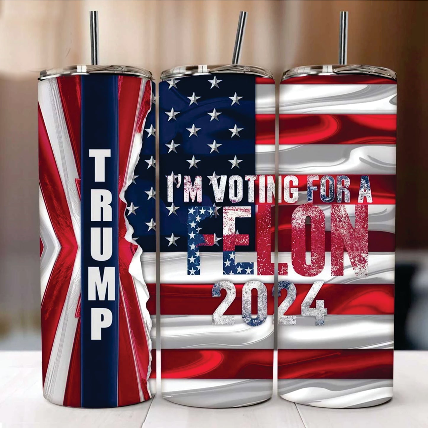 Trump I'm Voting For A Felon 2024 Stainless Steel Insulated Tumbler