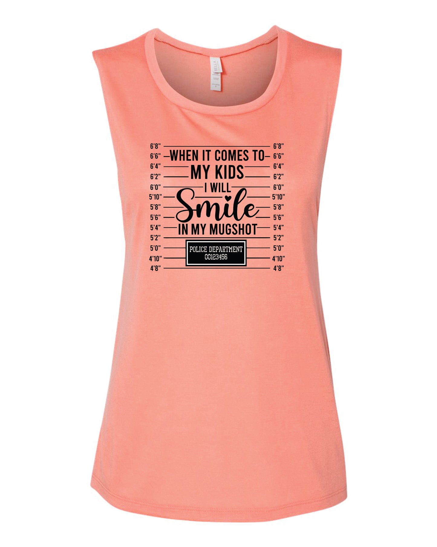 When It Comes To My Kids, I Will Smile In My Mugshot Flowy Scoop Tank