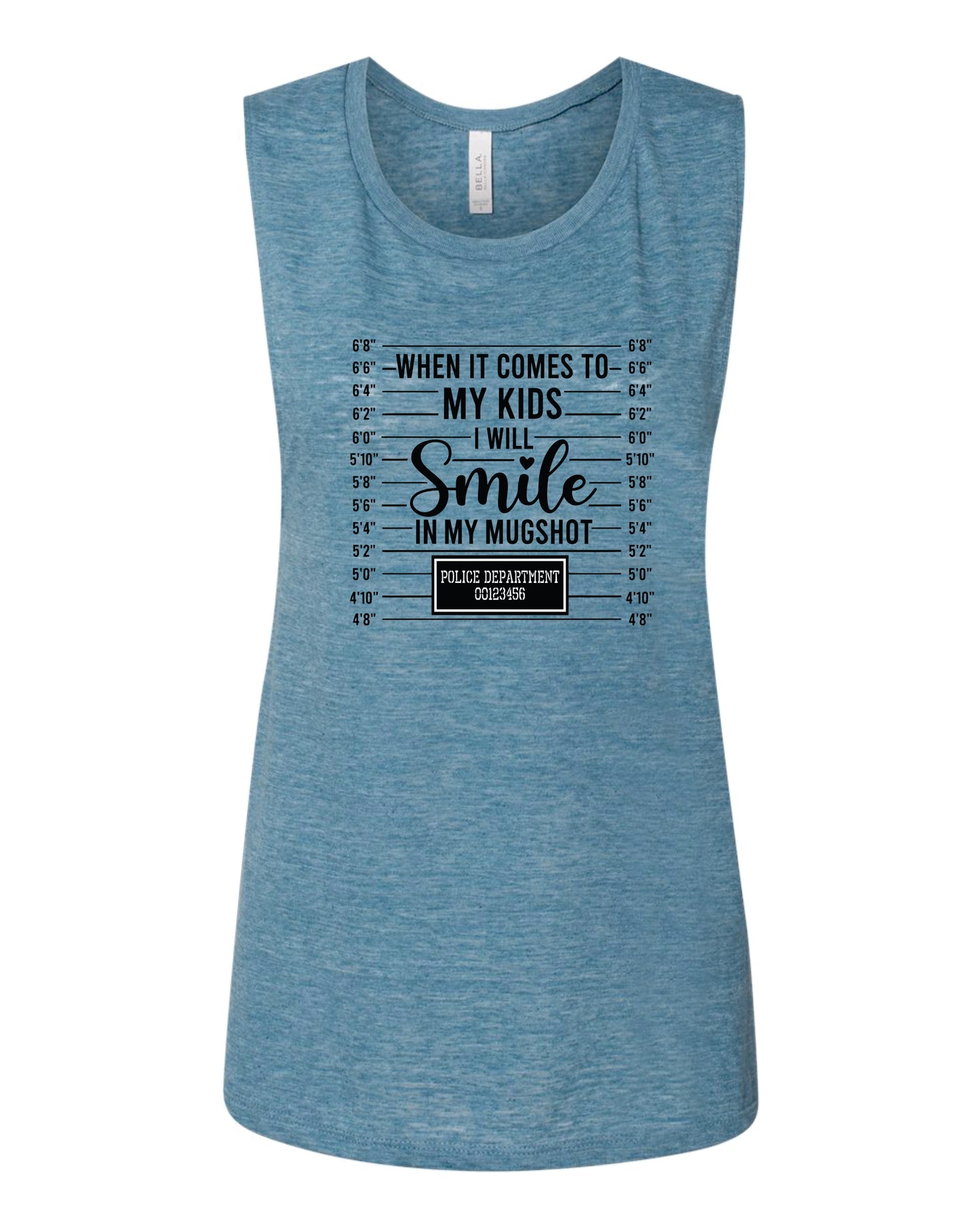 When It Comes To My Kids, I Will Smile In My Mugshot Flowy Scoop Tank