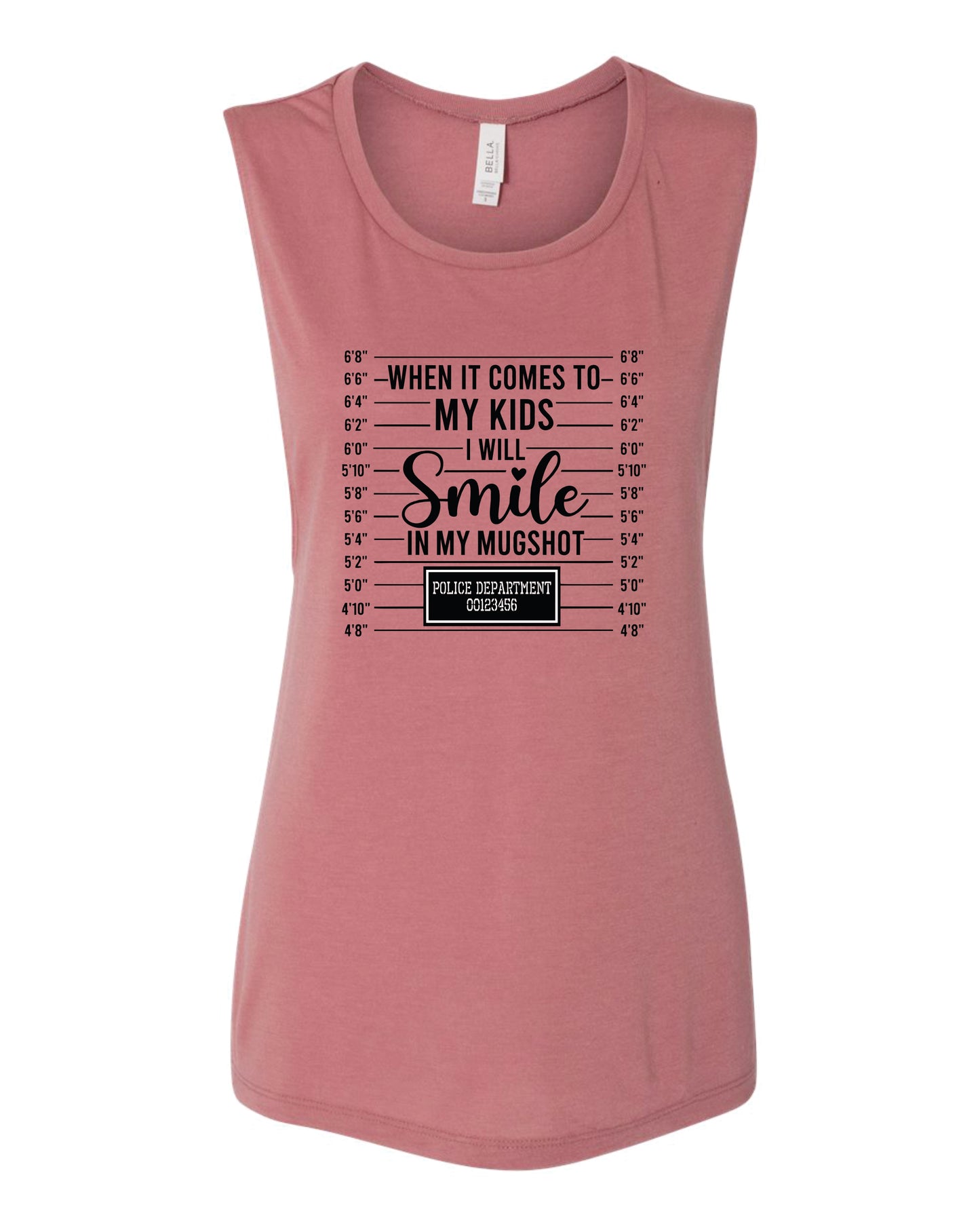 When It Comes To My Kids, I Will Smile In My Mugshot Flowy Scoop Tank