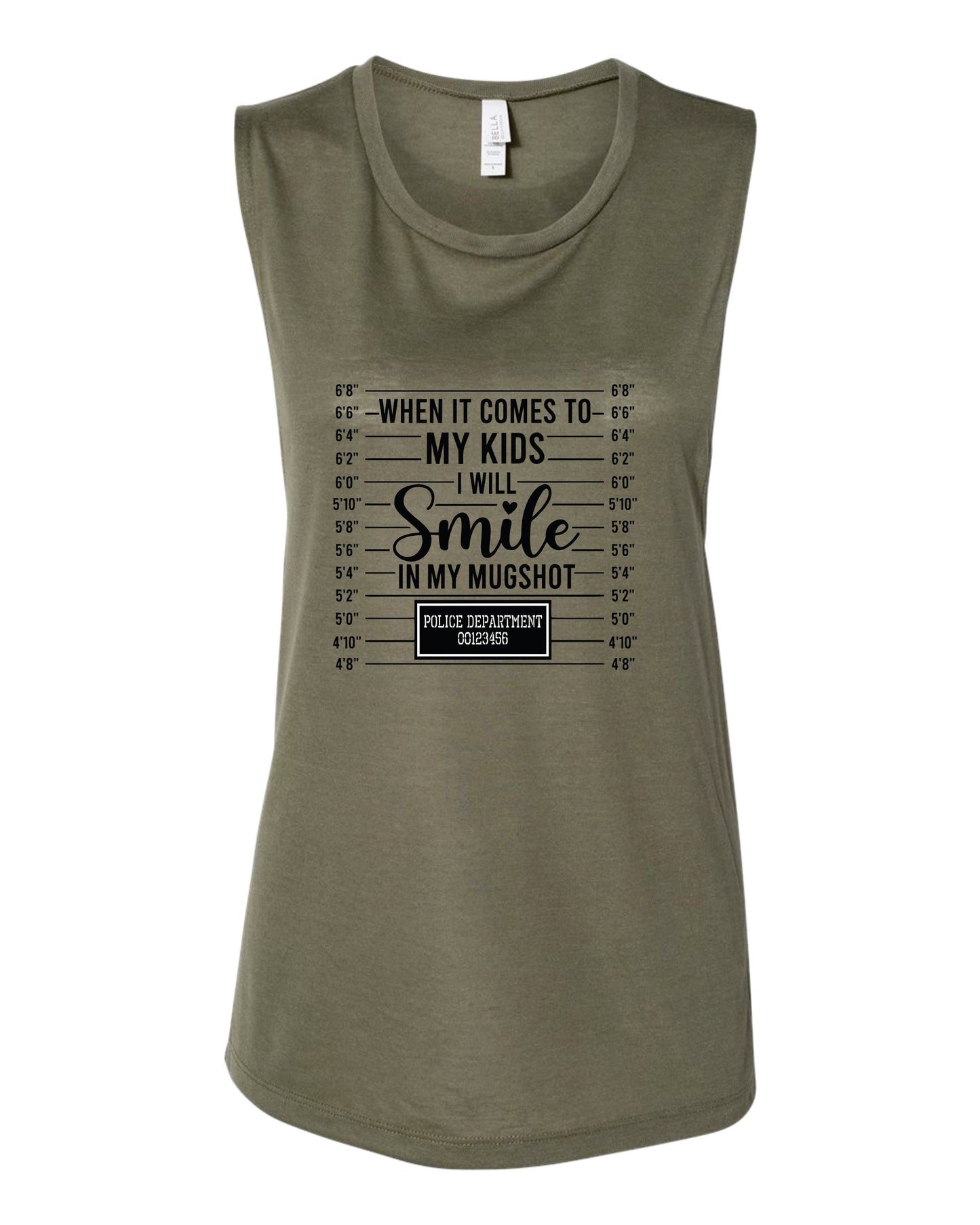 When It Comes To My Kids, I Will Smile In My Mugshot Flowy Scoop Tank